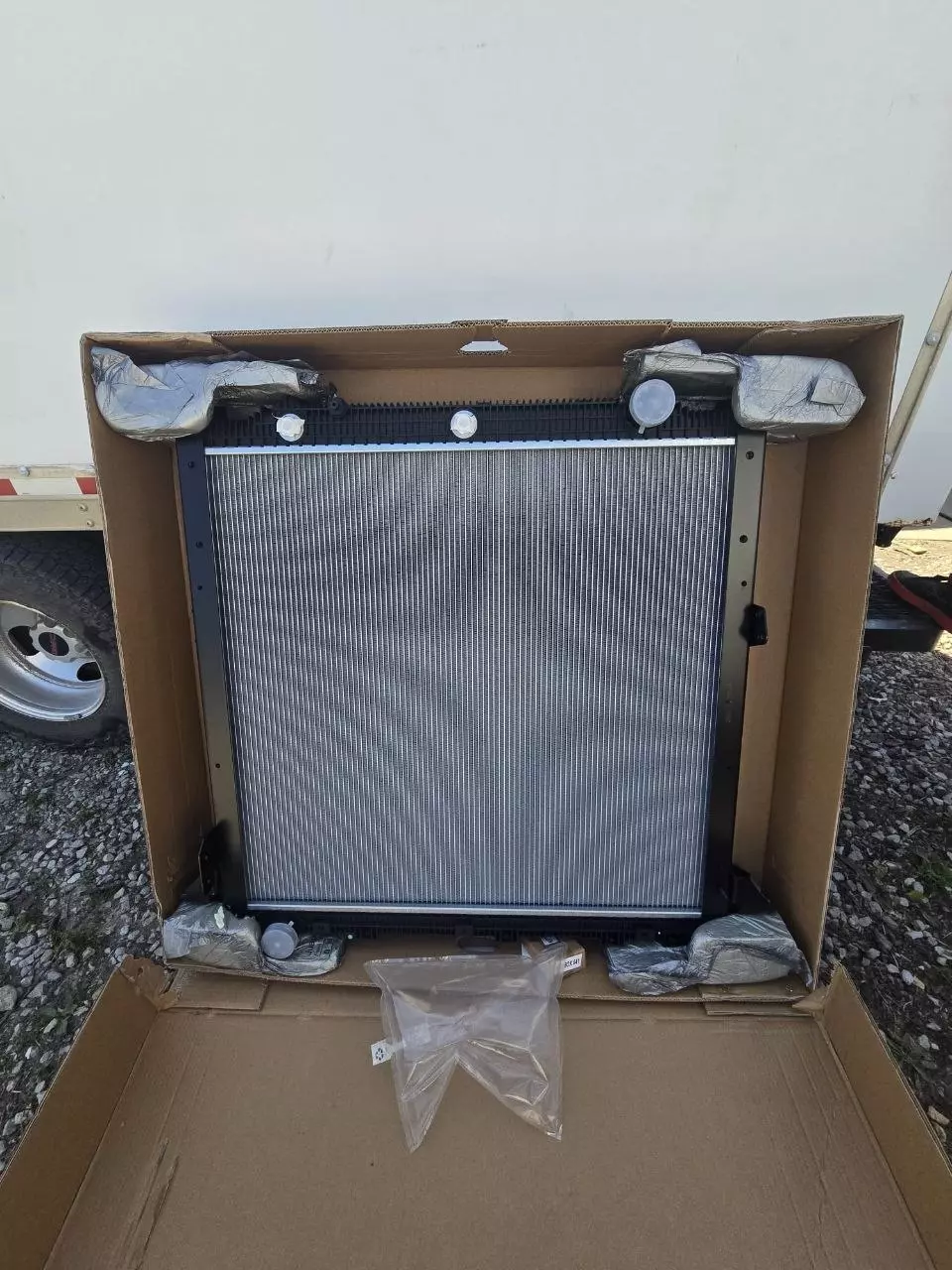 New replacement radiator ready for installation